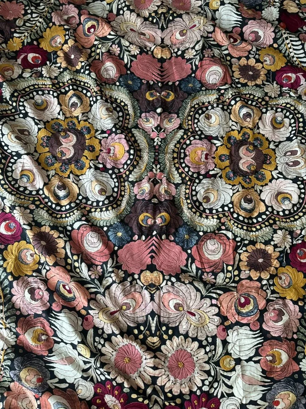 NEW! POTTERY BARN Helena Embroidered Floral Percale Duvet Cover FULL/QUEEN BOHO